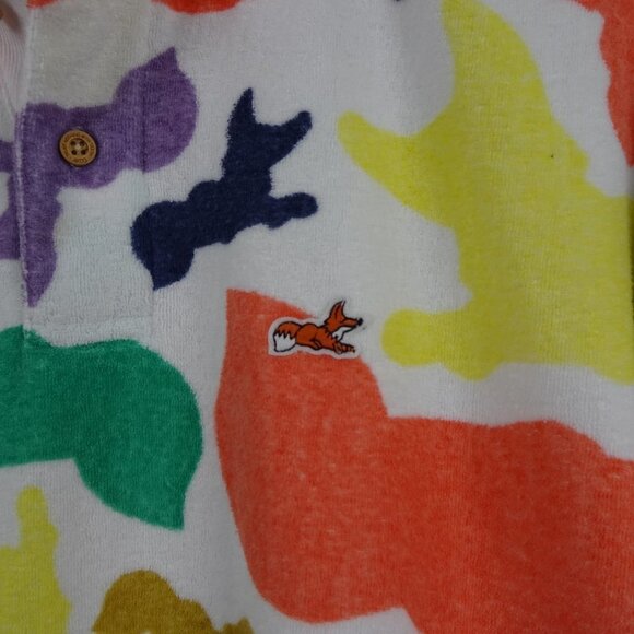 Akoo Polo Shirt Men's Size L Multicolor Print Fox Logo - Picture 3 of 10
